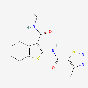 molecular formula C15H18N4O2S2 B14985624 N-[3-(ethylcarbamoyl)-4,5,6,7-tetrahydro-1-benzothiophen-2-yl]-4-methyl-1,2,3-thiadiazole-5-carboxamide 