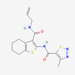 molecular formula C16H18N4O2S2 B14985632 4-methyl-N-[3-(prop-2-en-1-ylcarbamoyl)-4,5,6,7-tetrahydro-1-benzothiophen-2-yl]-1,2,3-thiadiazole-5-carboxamide 