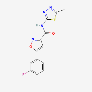 5-(3-fluoro-4-methylphenyl)-N-(5-methyl-1,3,4-thiadiazol-2-yl)-1,2-oxazole-3-carboxamide