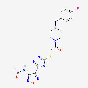 N-{4-[5-({2-[4-(4-fluorobenzyl)piperazin-1-yl]-2-oxoethyl}sulfanyl)-4-methyl-4H-1,2,4-triazol-3-yl]-1,2,5-oxadiazol-3-yl}acetamide