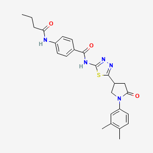 4-(butanoylamino)-N-{5-[1-(3,4-dimethylphenyl)-5-oxopyrrolidin-3-yl]-1,3,4-thiadiazol-2-yl}benzamide