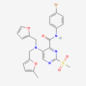 N-(4-bromophenyl)-5-{(furan-2-ylmethyl)[(5-methylfuran-2-yl)methyl]amino}-2-(methylsulfonyl)pyrimidine-4-carboxamide