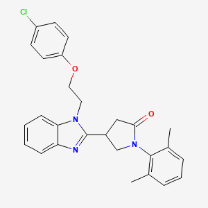 4-{1-[2-(4-chlorophenoxy)ethyl]-1H-benzimidazol-2-yl}-1-(2,6-dimethylphenyl)pyrrolidin-2-one