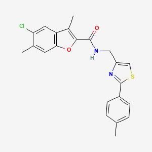 5-chloro-3,6-dimethyl-N-{[2-(4-methylphenyl)-1,3-thiazol-4-yl]methyl}-1-benzofuran-2-carboxamide