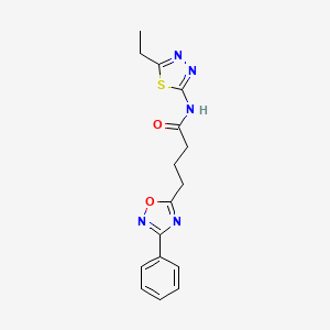 molecular formula C16H17N5O2S B14985707 N-(5-ethyl-1,3,4-thiadiazol-2-yl)-4-(3-phenyl-1,2,4-oxadiazol-5-yl)butanamide 