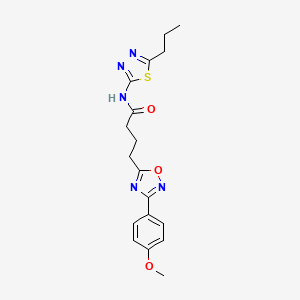 molecular formula C18H21N5O3S B14985735 4-[3-(4-methoxyphenyl)-1,2,4-oxadiazol-5-yl]-N-(5-propyl-1,3,4-thiadiazol-2-yl)butanamide 