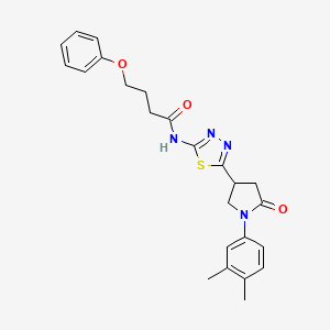 N-{5-[1-(3,4-dimethylphenyl)-5-oxopyrrolidin-3-yl]-1,3,4-thiadiazol-2-yl}-4-phenoxybutanamide