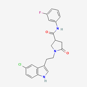 1-[2-(5-chloro-1H-indol-3-yl)ethyl]-N-(3-fluorophenyl)-5-oxopyrrolidine-3-carboxamide