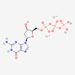molecular formula C10H14Li2N5O13P3 B1498583 Dilithium;[[(2R,3S,5R)-5-(2-amino-6-oxo-1H-purin-9-yl)-3-hydroxyoxolan-2-yl]methoxy-oxidophosphoryl] phosphono phosphate CAS No. 95648-75-2