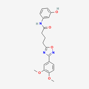 molecular formula C20H21N3O5 B14985832 4-[3-(3,4-dimethoxyphenyl)-1,2,4-oxadiazol-5-yl]-N-(3-hydroxyphenyl)butanamide 