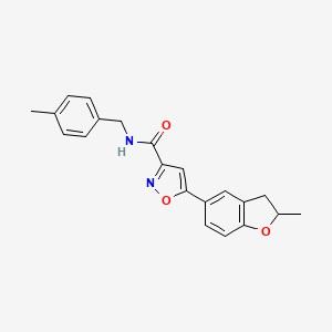 molecular formula C21H20N2O3 B14985857 N-(4-methylbenzyl)-5-(2-methyl-2,3-dihydro-1-benzofuran-5-yl)-1,2-oxazole-3-carboxamide 