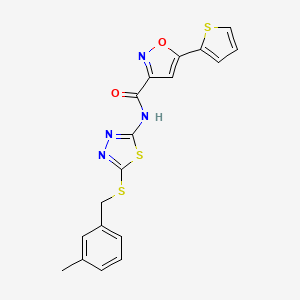 N-{5-[(3-methylbenzyl)sulfanyl]-1,3,4-thiadiazol-2-yl}-5-(thiophen-2-yl)-1,2-oxazole-3-carboxamide