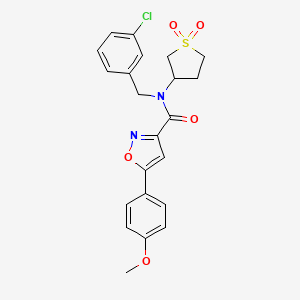 molecular formula C22H21ClN2O5S B14985877 N-(3-chlorobenzyl)-N-(1,1-dioxidotetrahydrothiophen-3-yl)-5-(4-methoxyphenyl)-1,2-oxazole-3-carboxamide 