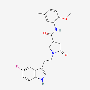 1-[2-(5-fluoro-1H-indol-3-yl)ethyl]-N-(2-methoxy-5-methylphenyl)-5-oxopyrrolidine-3-carboxamide