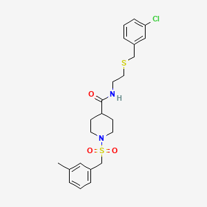 N-{2-[(3-chlorobenzyl)sulfanyl]ethyl}-1-[(3-methylbenzyl)sulfonyl]piperidine-4-carboxamide