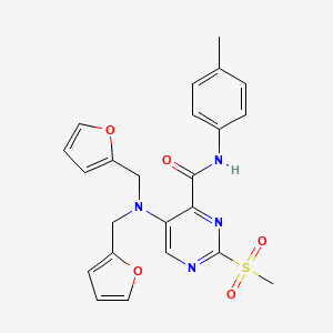 5-[bis(furan-2-ylmethyl)amino]-N-(4-methylphenyl)-2-(methylsulfonyl)pyrimidine-4-carboxamide