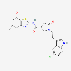 molecular formula C24H25ClN4O3S B14985950 1-[2-(5-chloro-1H-indol-3-yl)ethyl]-N-(5,5-dimethyl-7-oxo-4,5,6,7-tetrahydro-1,3-benzothiazol-2-yl)-5-oxopyrrolidine-3-carboxamide 