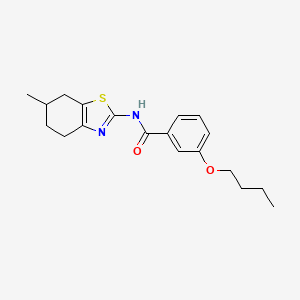 3-butoxy-N-(6-methyl-4,5,6,7-tetrahydro-1,3-benzothiazol-2-yl)benzamide