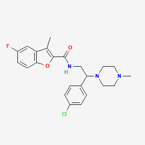 molecular formula C23H25ClFN3O2 B14985966 N-[2-(4-chlorophenyl)-2-(4-methylpiperazin-1-yl)ethyl]-5-fluoro-3-methyl-1-benzofuran-2-carboxamide 