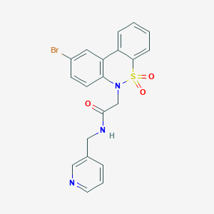 molecular formula C20H16BrN3O3S B14985974 2-(9-Bromo-5,5-dioxido-6H-dibenzo[C,E][1,2]thiazin-6-YL)-N-(3-pyridinylmethyl)acetamide 