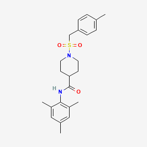 molecular formula C23H30N2O3S B14985986 1-[(4-methylbenzyl)sulfonyl]-N-(2,4,6-trimethylphenyl)piperidine-4-carboxamide 