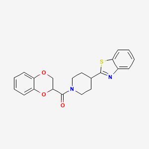 molecular formula C21H20N2O3S B14986004 (4-(Benzo[d]thiazol-2-yl)piperidin-1-yl)(2,3-dihydrobenzo[b][1,4]dioxin-2-yl)methanone 