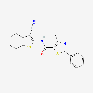 N-(3-cyano-4,5,6,7-tetrahydro-1-benzothiophen-2-yl)-4-methyl-2-phenyl-1,3-thiazole-5-carboxamide