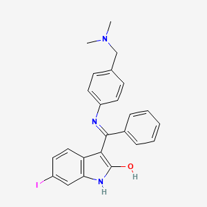 (Z)-3-(((4-((Dimethylamino)methyl)phenyl)amino)(phenyl)methylene)-6-iodoindolin-2-one