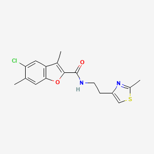 5-chloro-3,6-dimethyl-N-[2-(2-methyl-1,3-thiazol-4-yl)ethyl]-1-benzofuran-2-carboxamide