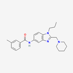 molecular formula C24H30N4O B14986065 3-methyl-N-[2-(piperidin-1-ylmethyl)-1-propyl-1H-benzimidazol-5-yl]benzamide 