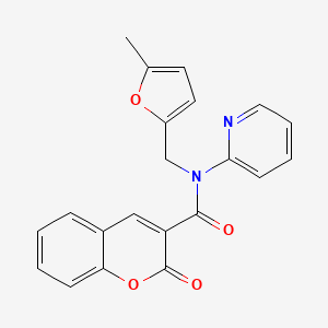 molecular formula C21H16N2O4 B14986070 N-[(5-methylfuran-2-yl)methyl]-2-oxo-N-(pyridin-2-yl)-2H-chromene-3-carboxamide 