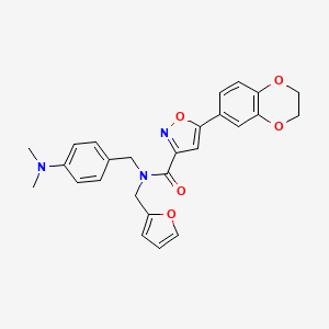 5-(2,3-dihydro-1,4-benzodioxin-6-yl)-N-[4-(dimethylamino)benzyl]-N-(furan-2-ylmethyl)-1,2-oxazole-3-carboxamide