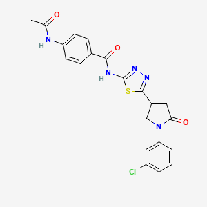 molecular formula C22H20ClN5O3S B14986107 4-(acetylamino)-N-{5-[1-(3-chloro-4-methylphenyl)-5-oxopyrrolidin-3-yl]-1,3,4-thiadiazol-2-yl}benzamide 