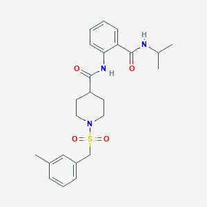 molecular formula C24H31N3O4S B14986114 1-[(3-methylbenzyl)sulfonyl]-N-[2-(propan-2-ylcarbamoyl)phenyl]piperidine-4-carboxamide 