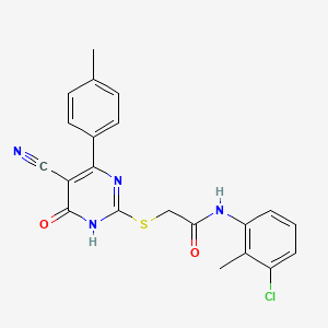 N-(3-Chloro-2-methylphenyl)-2-{[5-cyano-4-(4-methylphenyl)-6-oxo-1,6-dihydropyrimidin-2-YL]sulfanyl}acetamide