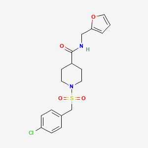 1-[(4-chlorobenzyl)sulfonyl]-N-(furan-2-ylmethyl)piperidine-4-carboxamide