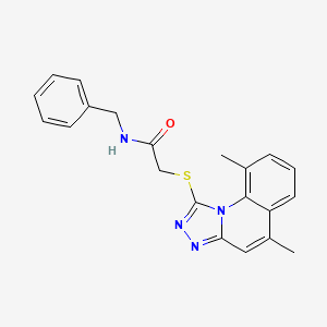 N-benzyl-2-((5,9-dimethyl-[1,2,4]triazolo[4,3-a]quinolin-1-yl)thio)acetamide