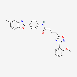 molecular formula C27H24N4O4 B14986147 4-[3-(2-methoxyphenyl)-1,2,4-oxadiazol-5-yl]-N-[4-(5-methyl-1,3-benzoxazol-2-yl)phenyl]butanamide 