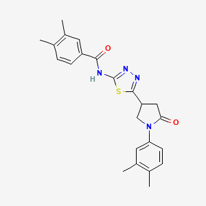 N-{5-[1-(3,4-dimethylphenyl)-5-oxopyrrolidin-3-yl]-1,3,4-thiadiazol-2-yl}-3,4-dimethylbenzamide