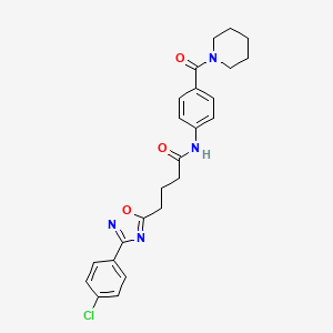 molecular formula C24H25ClN4O3 B14986185 4-[3-(4-chlorophenyl)-1,2,4-oxadiazol-5-yl]-N-[4-(piperidin-1-ylcarbonyl)phenyl]butanamide 