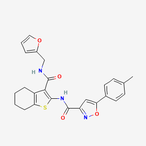 molecular formula C25H23N3O4S B14986203 N-{3-[(furan-2-ylmethyl)carbamoyl]-4,5,6,7-tetrahydro-1-benzothiophen-2-yl}-5-(4-methylphenyl)-1,2-oxazole-3-carboxamide 