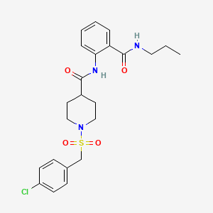 molecular formula C23H28ClN3O4S B14986221 1-[(4-chlorobenzyl)sulfonyl]-N-[2-(propylcarbamoyl)phenyl]piperidine-4-carboxamide 