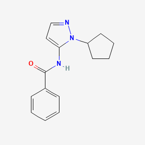 molecular formula C15H17N3O B14986231 N-(1-cyclopentyl-1H-pyrazol-5-yl)benzamide 