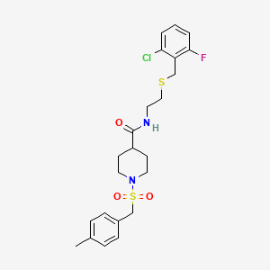 molecular formula C23H28ClFN2O3S2 B14986238 N-{2-[(2-chloro-6-fluorobenzyl)sulfanyl]ethyl}-1-[(4-methylbenzyl)sulfonyl]piperidine-4-carboxamide 