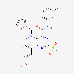 5-[(furan-2-ylmethyl)(4-methoxybenzyl)amino]-N-(3-methylphenyl)-2-(methylsulfonyl)pyrimidine-4-carboxamide