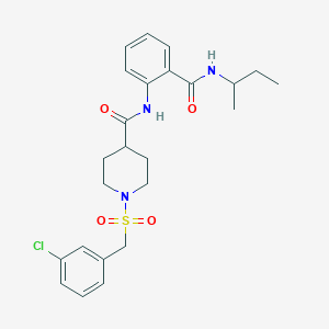 molecular formula C24H30ClN3O4S B14986245 N-[2-(butan-2-ylcarbamoyl)phenyl]-1-[(3-chlorobenzyl)sulfonyl]piperidine-4-carboxamide 