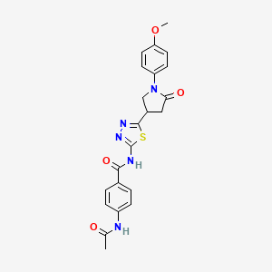 4-(acetylamino)-N-{5-[1-(4-methoxyphenyl)-5-oxopyrrolidin-3-yl]-1,3,4-thiadiazol-2-yl}benzamide