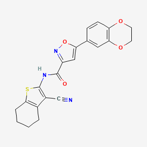 N-(3-cyano-4,5,6,7-tetrahydro-1-benzothiophen-2-yl)-5-(2,3-dihydro-1,4-benzodioxin-6-yl)-1,2-oxazole-3-carboxamide