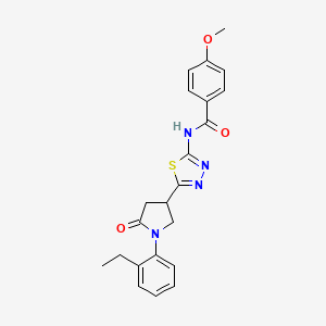 N-{5-[1-(2-ethylphenyl)-5-oxopyrrolidin-3-yl]-1,3,4-thiadiazol-2-yl}-4-methoxybenzamide