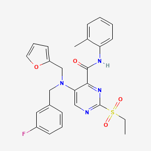 2-(ethylsulfonyl)-5-[(3-fluorobenzyl)(furan-2-ylmethyl)amino]-N-(2-methylphenyl)pyrimidine-4-carboxamide